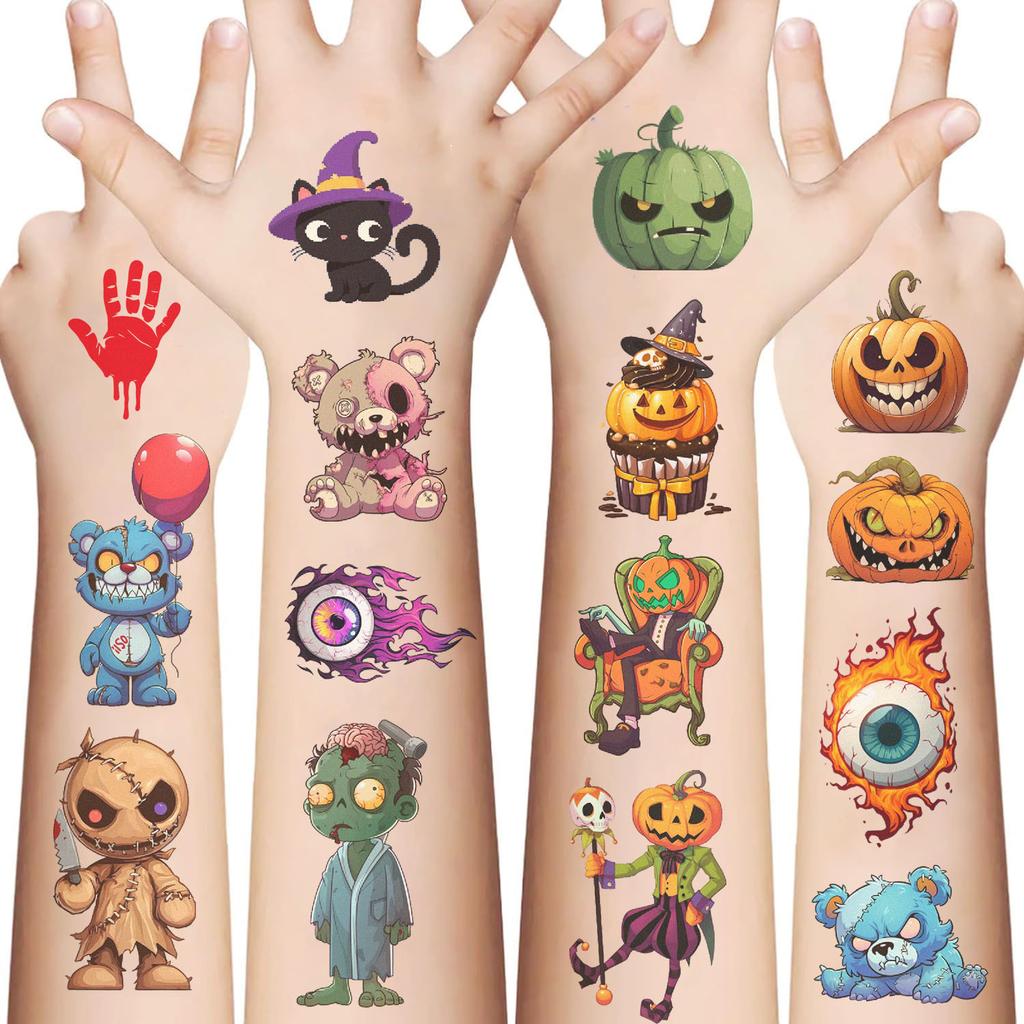 New Halloween Tattoo Stickers Waterproof Party Gift Funny Face Stickers