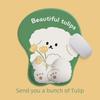 Tulip Puppy Silicone Wrist & Mouse Pad Set - Cute Keyboard Hand Support, Perfect Gift for Office or Girls