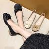 Single shoes women's new bow flats are comfortable and versatile, light mouth with skirt