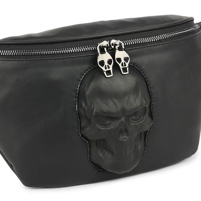 Neue europäische und amerikanische spezifische Hardware Persönlichkeit Punk Schädel Unisex Bauchtasche Crossbody Brusttasche Tasche