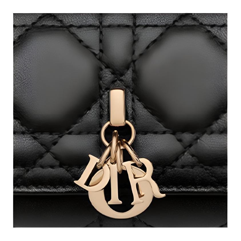 DIOR Lady Dior Lambskin Key Pouch Women's Black S0983ONMJ-M900