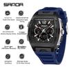 Sanda Dual Display Multifunctional Waterproof Luminous Men's Wristwatch 