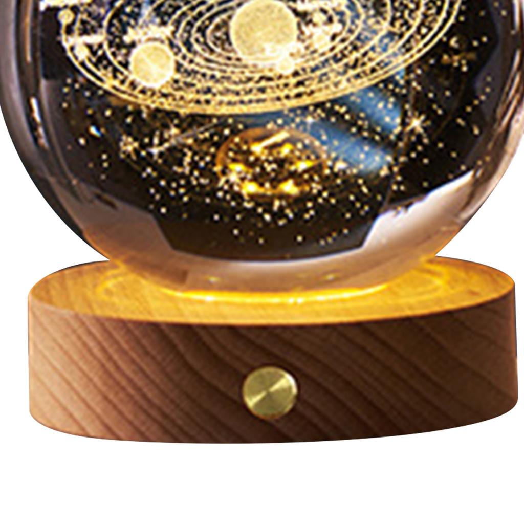 3D Crystal Ball Night Light Rechargeable Battery Soft Light Multifunction Crystal Ball Lamp with