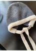 Women's Korean Style Wool Knit Ear Protection Hat - Winter Warm Lace-Up