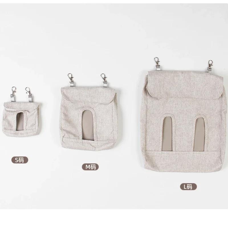 Feeding Bag Hanging Pouch Feeder Hay Bag Holder with Hooks Feeding Dispenser Container for Rabbit Guinea Pig Small Animals Pet