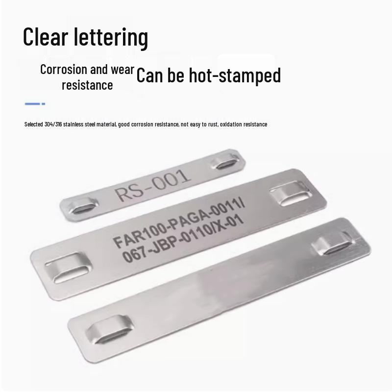 316L Stainless Steel Cable Tag - 10x89x0.4mm Laser Marking Plate