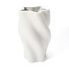 Francfranc Ceramic Twist Flower Vase, Large, White, Stylish and Cute