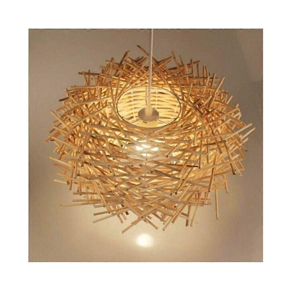Lámpara Colgante de Ratán, Candelabro Ajustable Nido de Pájaro, Lámpara de Techo para Dormitorio Comedor 300 x 170 mm