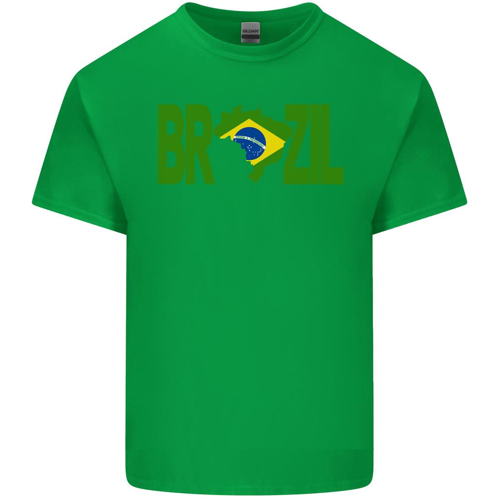 Brazil Football Brazilian Soccer Flag Mens Cotton Graphic T Shirts Woman Man Brazilian National Flag Pride Cotton Tee Tops