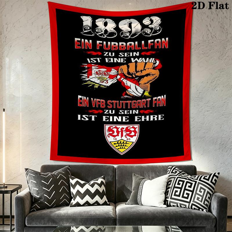 VfB Stuttgart Wall Tapestry Aesthetic Wall Hanging Printed Fabric Blanket Decorative Tapestries for Bedroom Living Room Home Decor