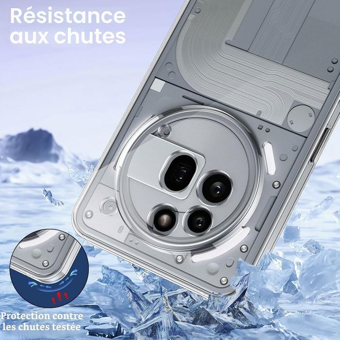 Coque pour Nothing Phone 3a Pro, Protection Silicone Transparent Antichoc Anti-Rayures Slim