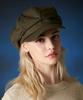 Bajal Herringbone Label Newsboy Cap Khaki