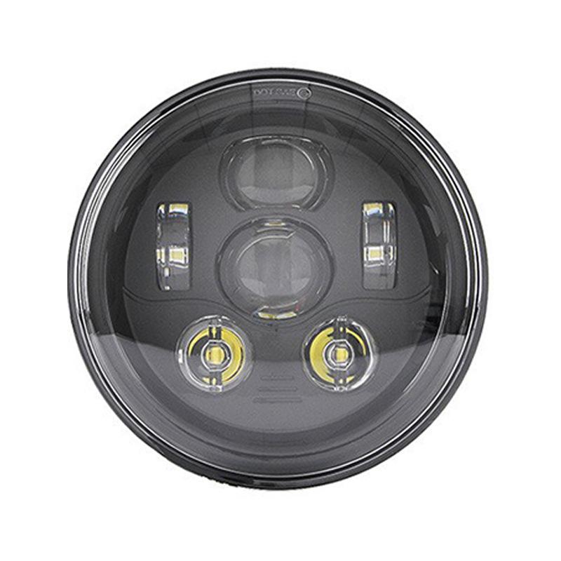 45W 7" Full Circle LED Headlight for Jeep & Harley with White/Yellow DRL, High & Low Beam