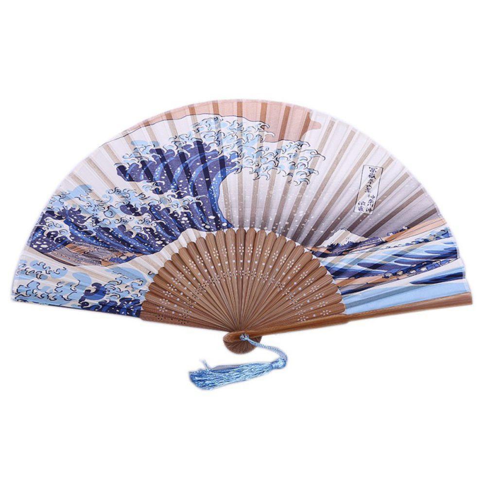 Bamboo Kanagawa Prom Party Decoration Home Wedding Folding Fan Hand Held Fan Hand Fan
