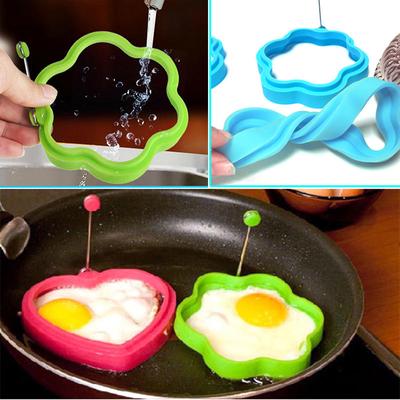 Creative Flower Shape Silicone Omelette Shaper Egg Frying Mold Egg Cooking Mould Breakfast Essential