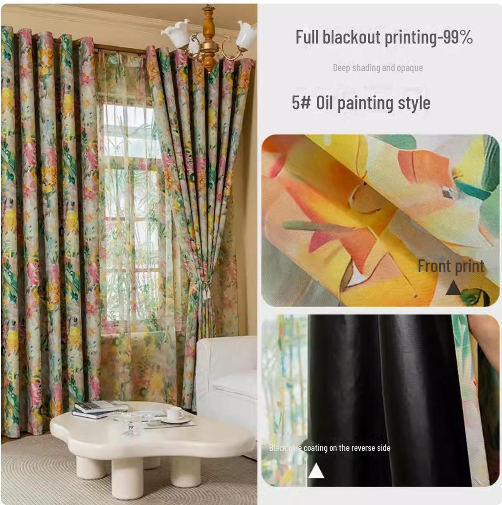 Nordic Blackout Curtains - Modern Bedroom/Living Room Full Blackout with Printed Design