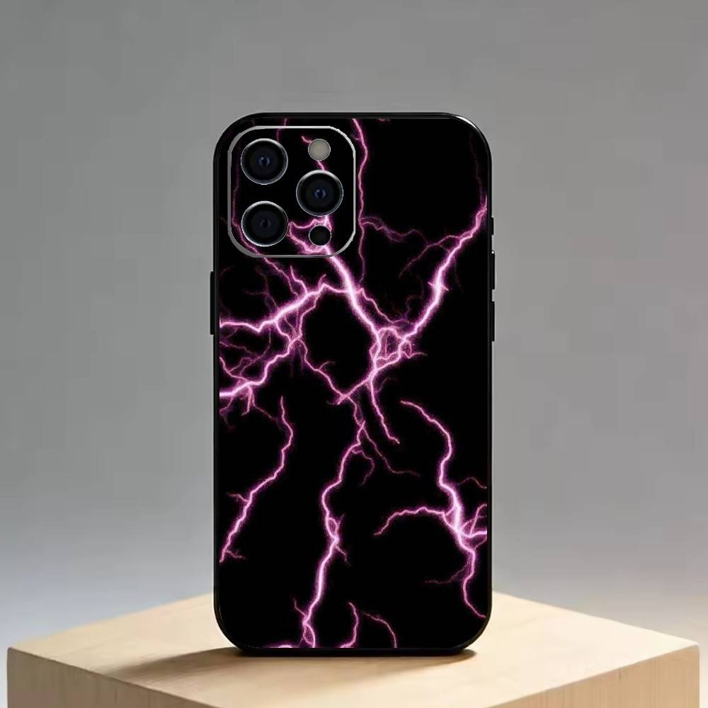 Cool lighting   Phone Case For iPhone 17, 16,15,14,13,12,11 Plus,Pro Max, Others Soft Black Cover