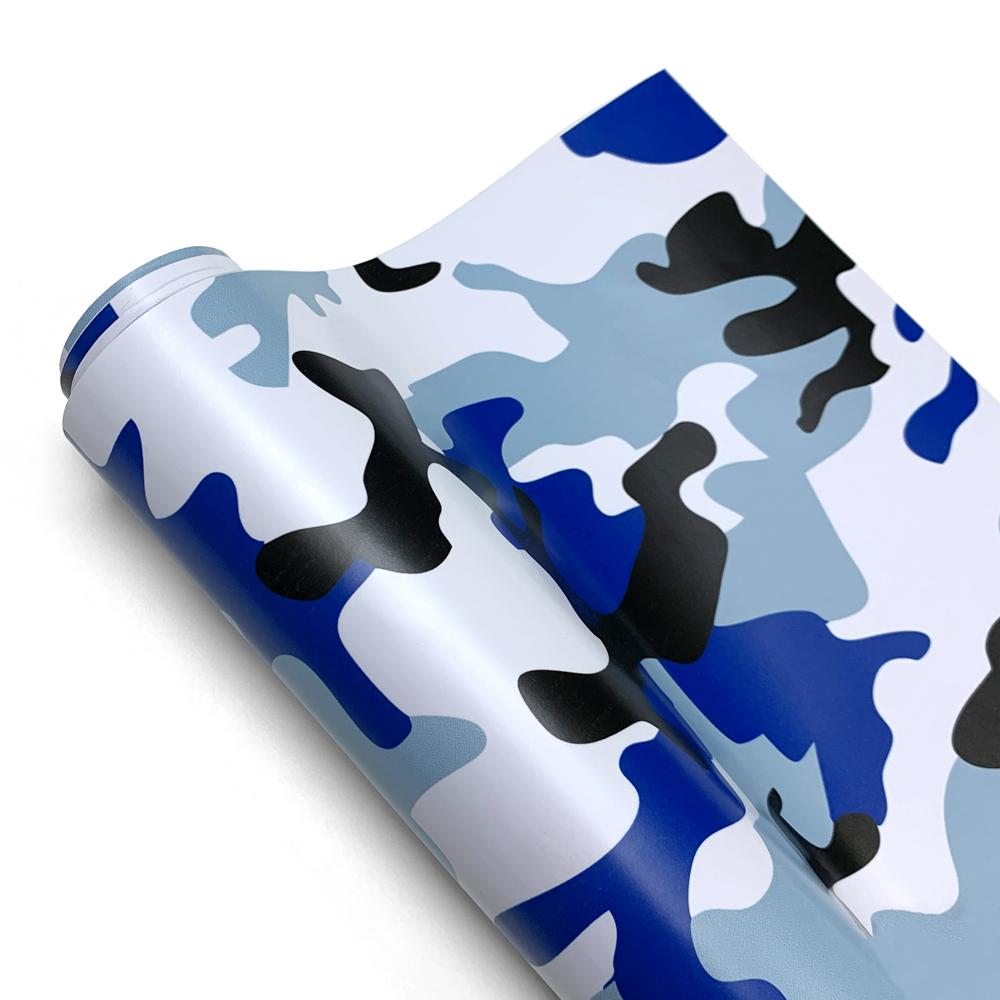 

Car Matte Packaging Creative Blue and White Camouflage Pattern Car Interior Stickers Waterproof Air Conditioning Panel Accessory 10x150cm