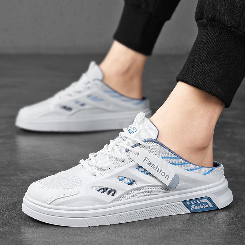 New Men's Comfortable Sneakers Casual Shoes Breathable Trend Comfortable Summer Breathable Slip-on Half Slippers Sneakers