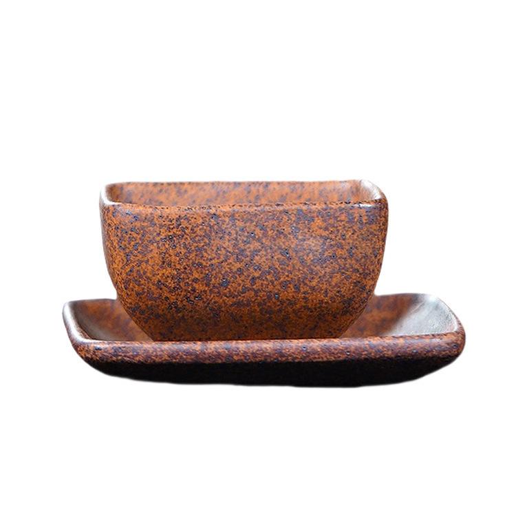 

50ml Yixing Zisha Wood-fired Porcelain Teacup Creative Tea Bowl Tea Pair Tea-tasting Meditation Cup Chazhan Master Cups Saucer