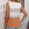 YYFS Dámská móda Léto Jaro Ležérní Pruhovaný potisk Bez rukávů O-výstřih Trička a Topy