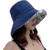 Wide Brim Cotton Summer Hat Women Packable Reversible Floral Bucket Hat UV Sun Protection Wide Brim Summer Beach Cap Double Sided Floppy Sun Hats KTY