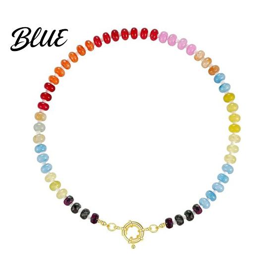 Exquisite Design Necklace Stone Beads Colorful Beaded Choker Boho Summer