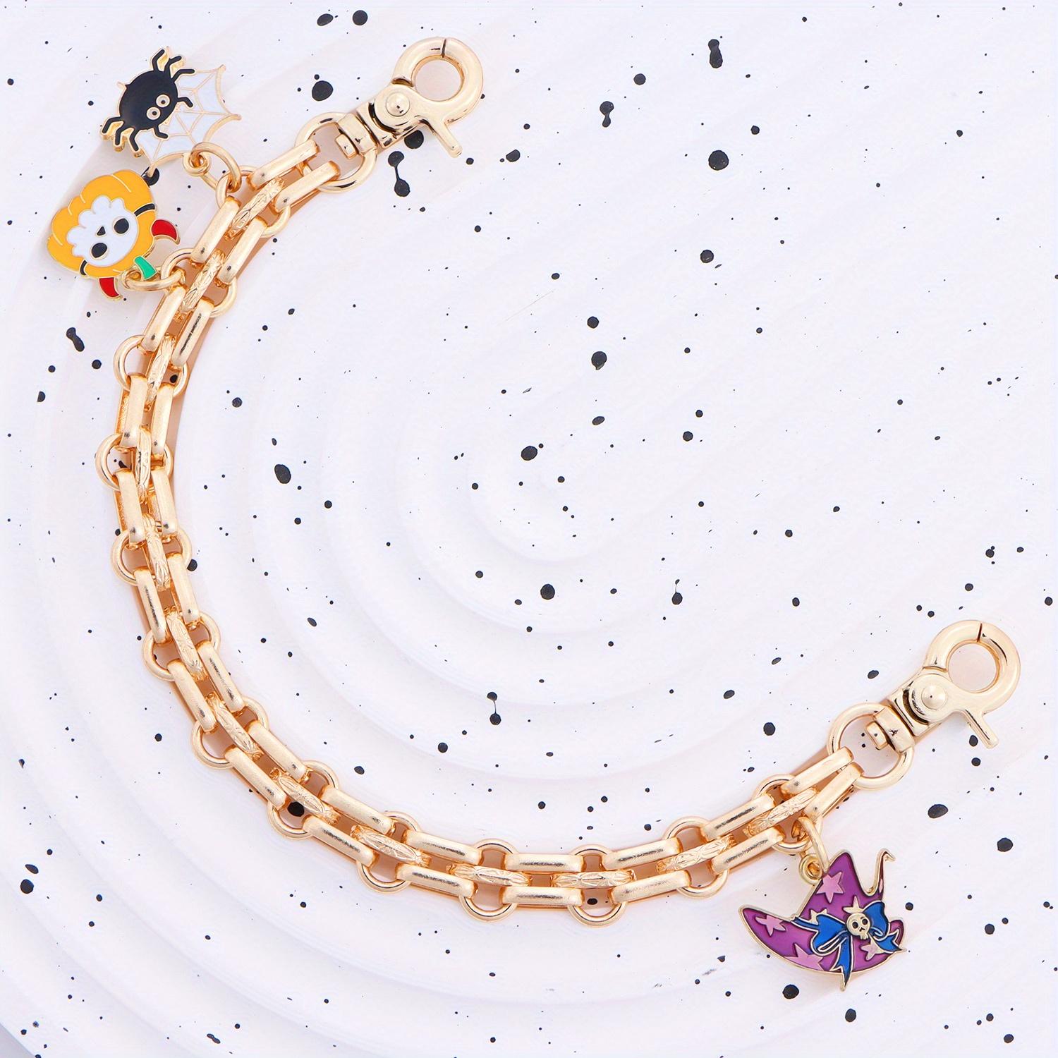 

1 шт., сменная цепочка для кошелька, короткая цепочка на ремешке, подвеска в виде тыквы, удлинитель ручки для кошелька, декоративные цепочки на Хэллоуин для кошелька, сумки