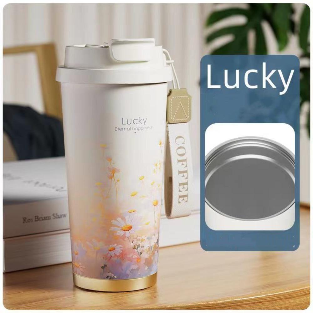 

Бутылка для воды из нержавеющей стали Кружка для кофе Орхидея Портативный термос Дом Офис Daisy Pink