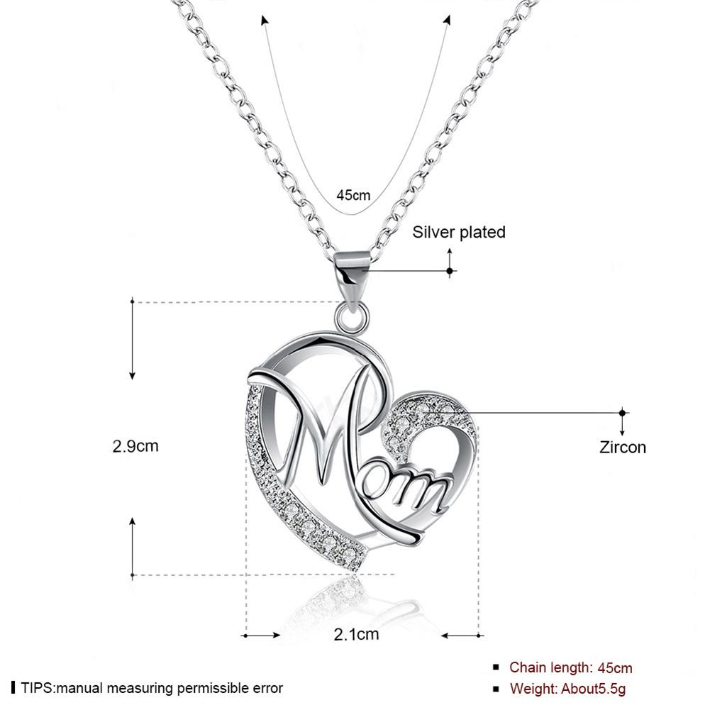 Women Creative Fashion Heart-shaped Pendant Necklace Simple Exquisite Necklace Ornament Great Gift for Mother's Day