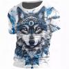 Streetwear Mens Clothing Casual Graphic T-shirt 3D Digital Printing Animal Tiger Pattern Short Sleeved New In Tops Men's T Shirt