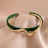 Gold Plated Zircon Titanium Steel Korean Minimalist Bangle | Versatile High-End Bracelet for Women