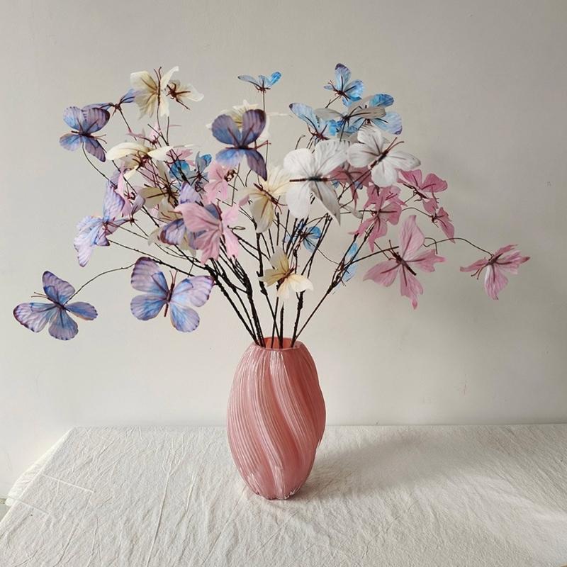 Butterfly Artificial Flower For Wedding Decoration Plastic Easy Assemble