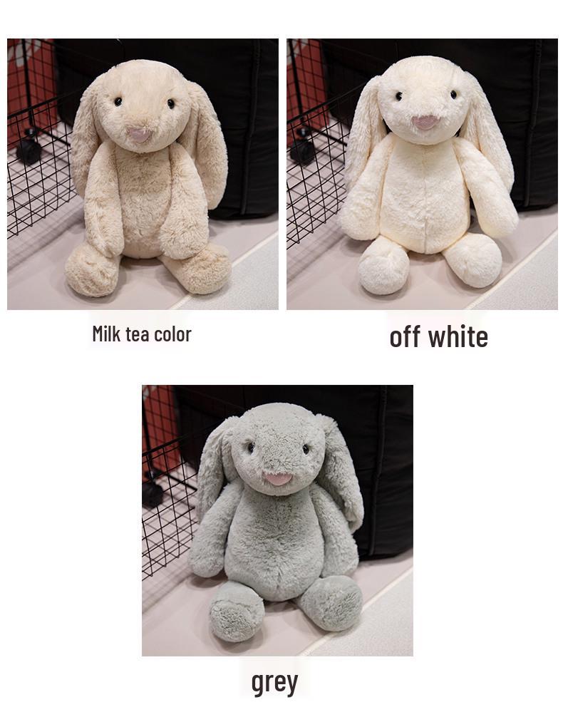 Lop-eared Bunny Plush Toy and Figurine - Calming Rabbit Doll Gift for Girls' Birthdays