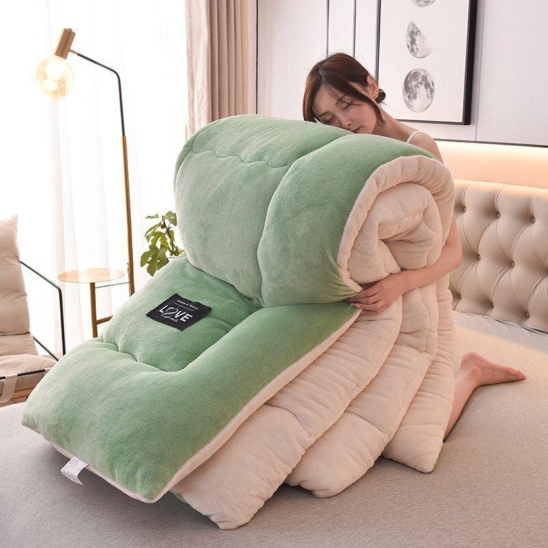Students Fall And Winter Thickened Wool Futon Space Comforter Duvet Skin-Friendly Cotton Fabric Warm Quilt Vacuum Futon Warm