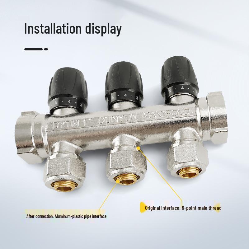 Aluminum-Plastic Pipe Adapter: 6-Point Copper Reducing Joint for Floor Heating and Solar Water Systems