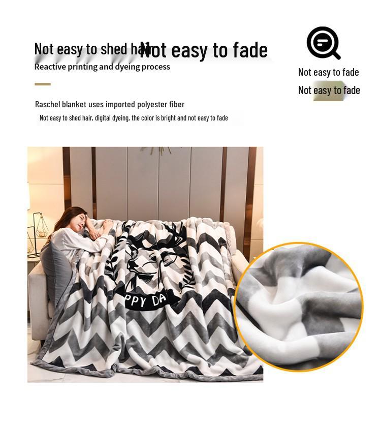 Double-Layer Thickened Raschel Blanket for Adults and Children