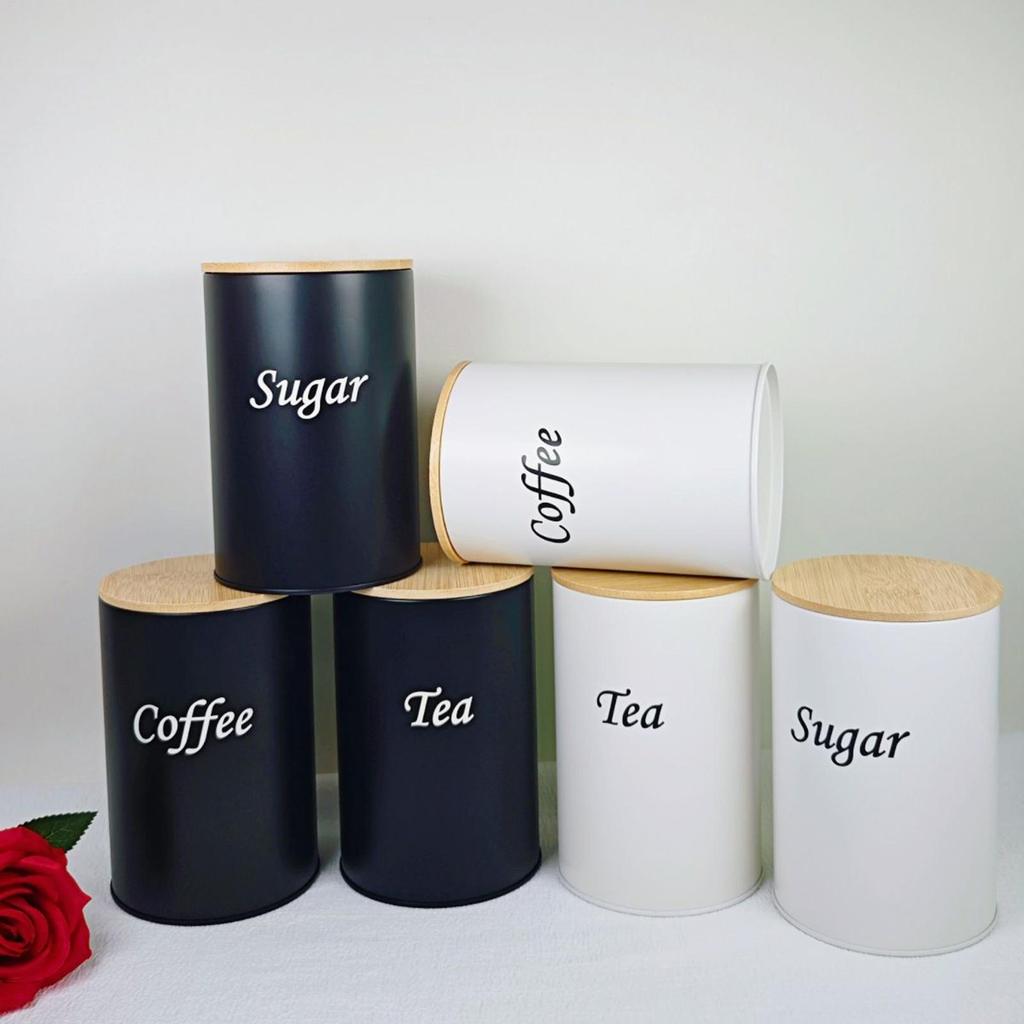 Teedosen 3 Stück Druckbeständig Lebensmittel-Organizer Kaffeebohnen-Aufbewahrungsgläser Für Süßigkeiten Haferflocken Mehl Kaffeeweißer Salz Küche