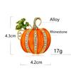 Halloween rhinestone pumpkin brooch, European and American decoration, drip oil, cardigan pin, buttonhole, outerwear sweater accessories