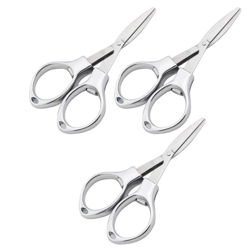 1~4PCS Stainless Steel Anti-Rust Portable Folding Scissors Glasses Shaped Mini Shear Fishing Scissor for Home and Travel Camping