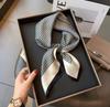 New silk scarf women's fashion versatile sense 70 square scarf neck protection scarf spring and autumn retro scarf tied bag