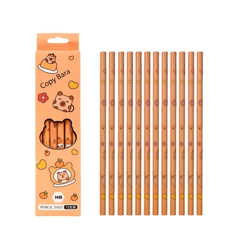 12 Pcs Cartoon Pencils Writing Pencils Capybara Pencils School Pencils Kids Pencils School Supplies for School Office 1