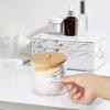 Acrylic Large Cotton Round Holder and Dispenser, Clear Cotton Pads Storage Bathroom Canister Vanity Makeup Organizer