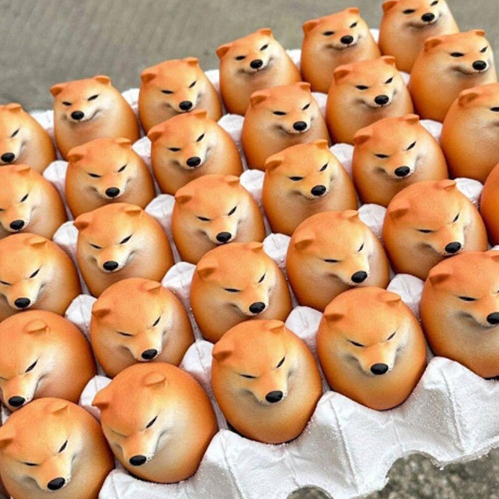 Cartoon Shiba Inu Dog Egg Figure Stress Relief Doll Mochi Squishy Toys Silly Hilarious Fuuny Gifts Desktop Home Decor Supplies