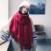 High-End Women's White Cashmere Wool Scarf Shawl - Winter 2025 Collection
