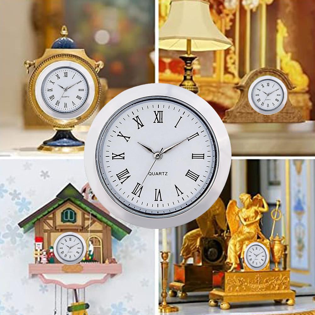 36MM Clock Quartz Movement Round Clocks Head Insert Classic Clock Craft DIY Gold Arabic Numbers Watch Replacement Part Supplies