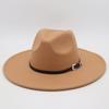 Flat Edge Jazz Hat, Men'S And Women'S Felt Hat, European And American Hat 9.5 Large Brim, High-End Hat, Elegant Foreign Trade Cross-Border Top Hat