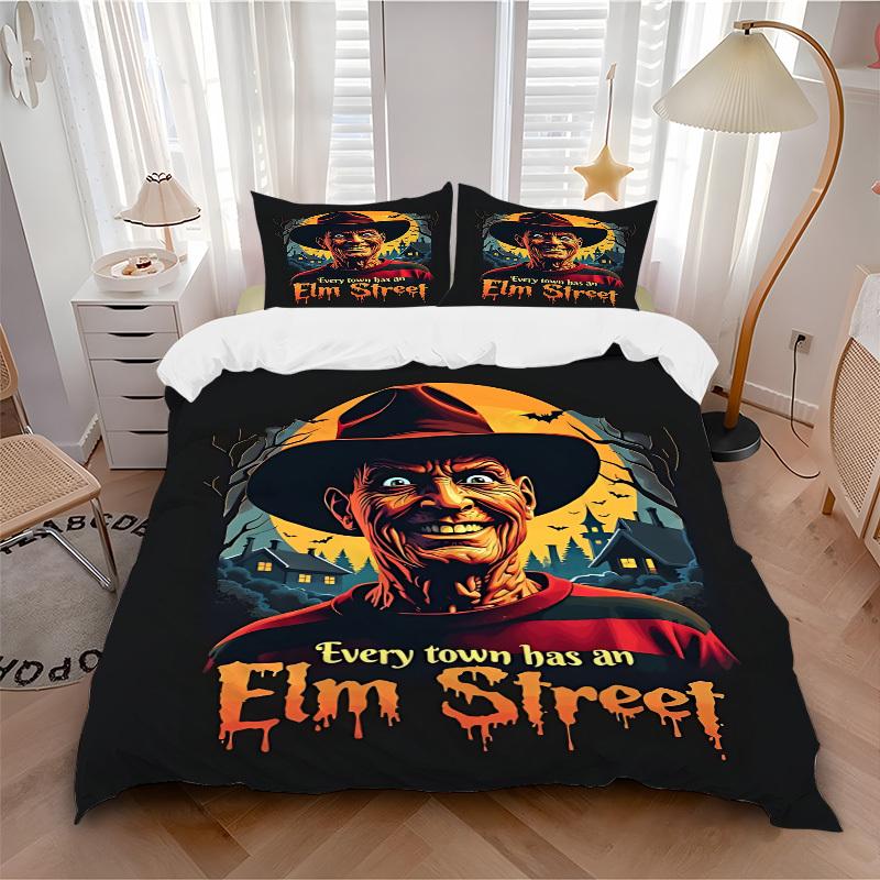 

3pcs A Nightmare on Elm Street Bedding Set, Soft Polyester Duvet Cover and Pillowcases Machine Washable Seasons all suitable066 135x200cm