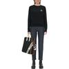 Maison Kitsune Back To Series FW22 Solid Color Fox Patch Round Neck Pullover Sweatshirt Women sweatshirt Black JW00319KM0001-P199