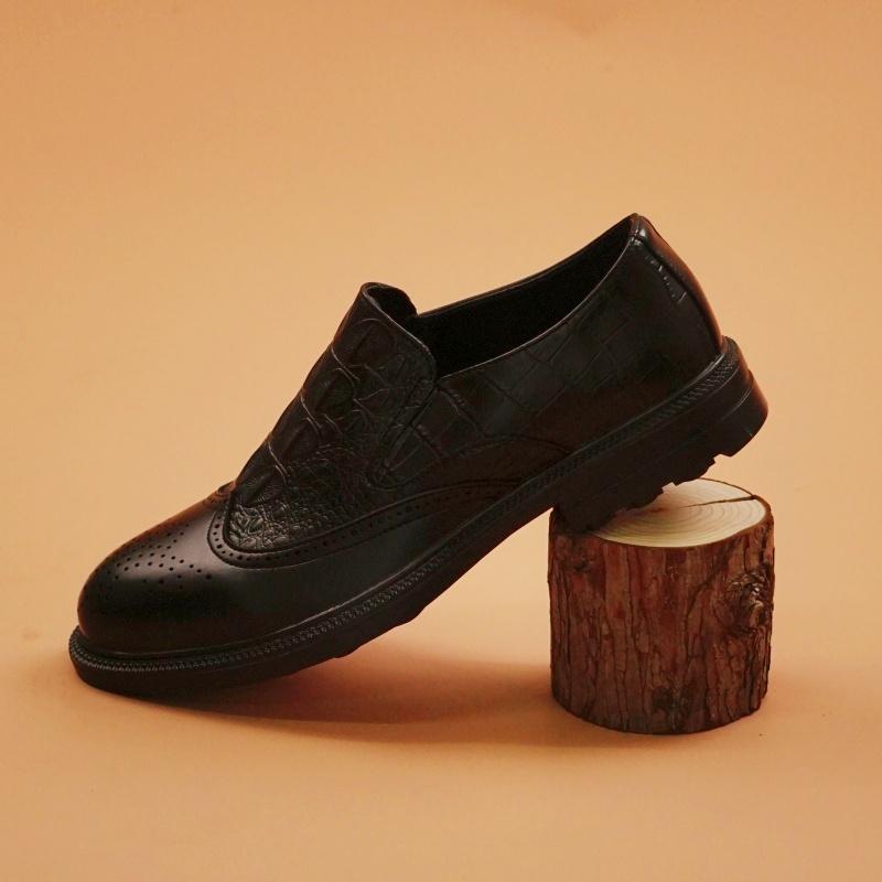 

Модные мужские лоферы, горячо продаваемые, Европа Америка, классические коричневые на толстой подошве, деловые туфли, универсальная мужская кожаная повседневная обувь 38 чёрный